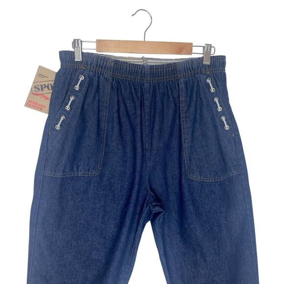 Carriage Court Sears Vintage Dead Stock Pull On Jeans Size 16 Dark Wash Nautical - Picture 3 of 12